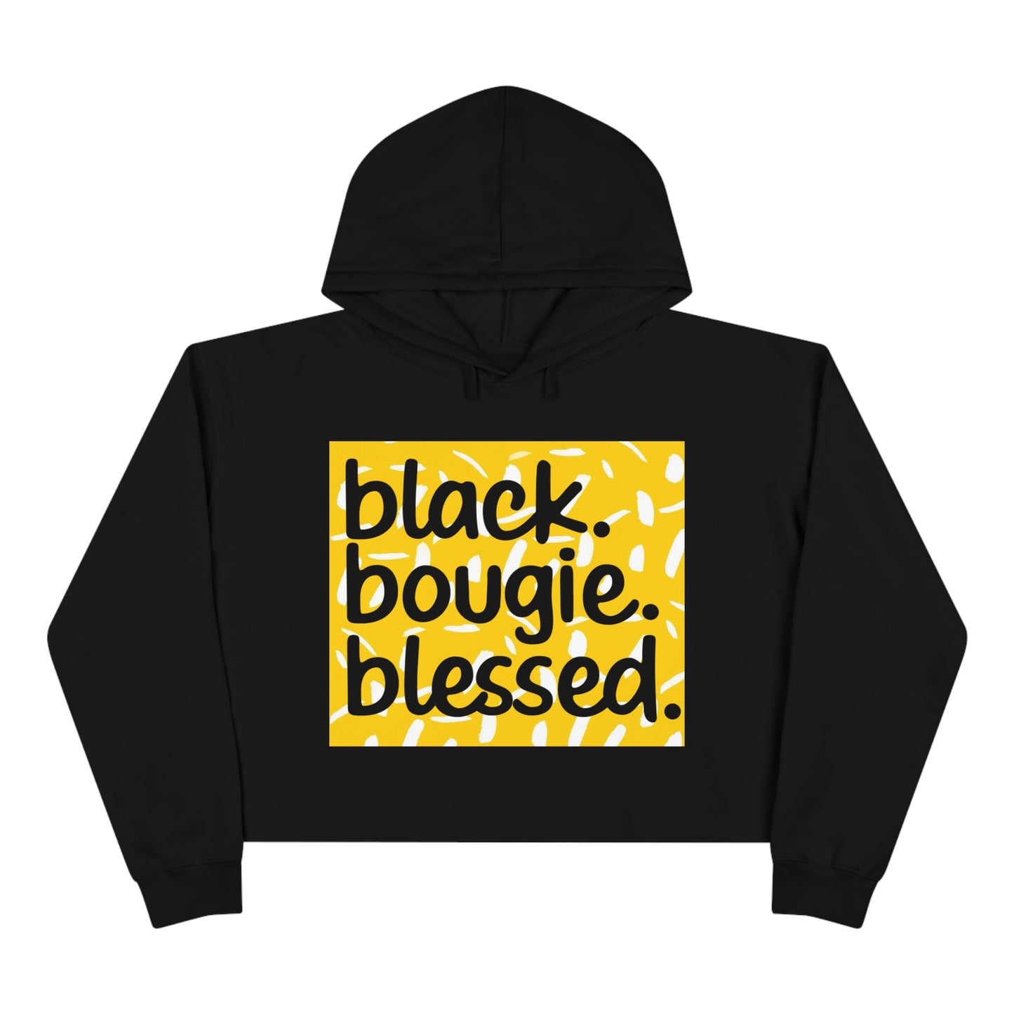 Black Bougie Blessed Crop Hoodie